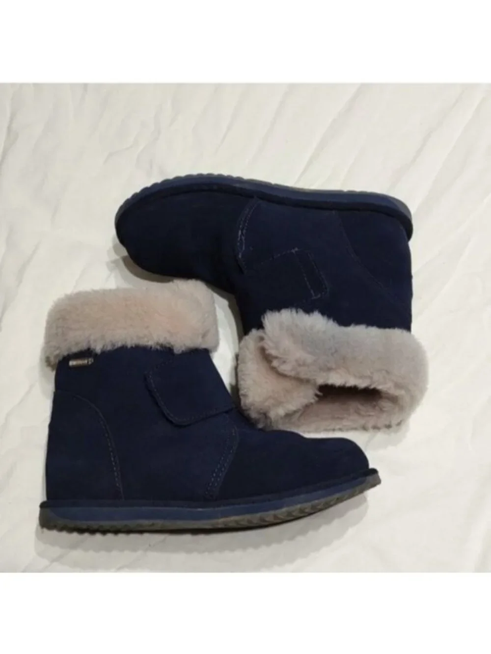 Emu Australia Sommers Dark Blue Suede Merino Wool Lined Waterproof Boots 3